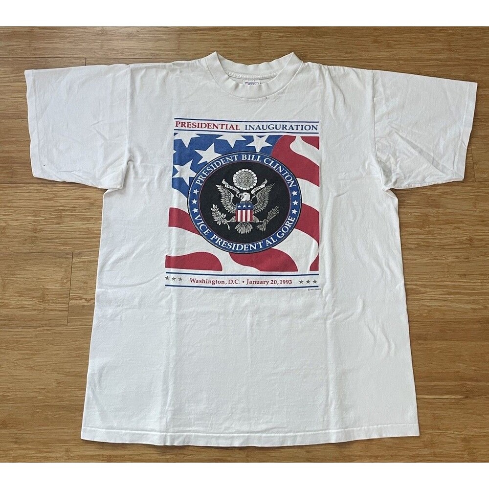 Bill Clinton Shirt Mens XL Al Gore Inauguration DC President Tee 1993 Vintage